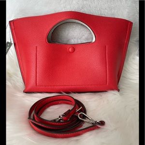 NWT red/silver shoulder/handbag